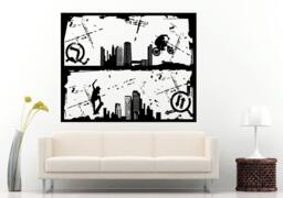 Bmx Bike Bicycle Extreme Sport Games Stunt Trick Wheelie Skateboarder Skateboard Urban City Wall Decal Vinyl Sticker Mural Room Decor L867 - thumbnail 1