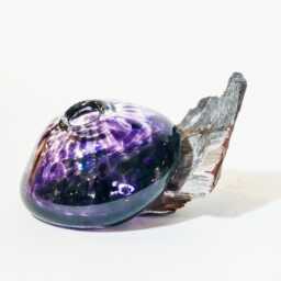 Handmade Blown Glass Vase With Petrified Wood By Reko Sullivan, Artist - thumbnail 4