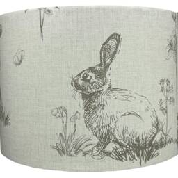 Woodland Animal Lampshade For Ceiling & Table Lamps, Hedgehog Hare Squirrel Drum Light Shade - thumbnail 2