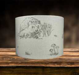 Woodland Animal Lampshade For Ceiling & Table Lamps, Hedgehog Hare Squirrel Drum Light Shade - thumbnail 1