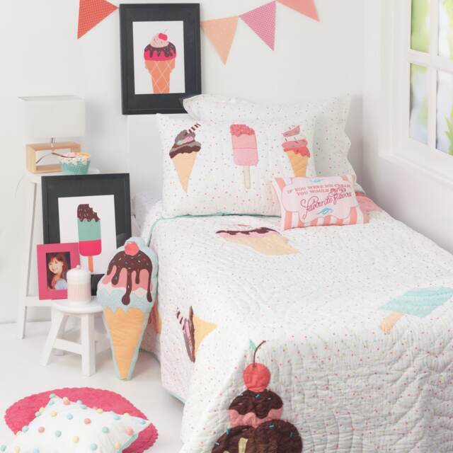 Ice Cream Bedding Set - Kids Quilt, Sprinkles Sheet, Personalized - image 1
