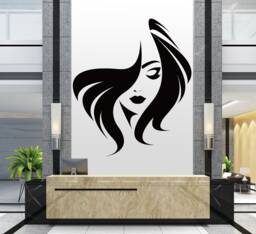 Woman Face Vinyl Wall Decal Beauty Salon Decor T141 - thumbnail 1