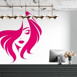 Woman Face Vinyl Wall Decal Beauty Salon Decor T141 - thumbnail 3
