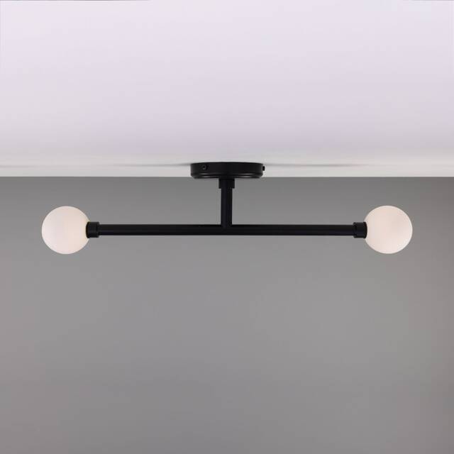 Monto Double Globe Slim Bathroom Ceiling Light 25'' Ip44 - image 1