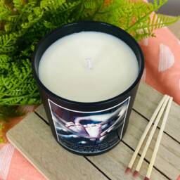 Personalised Photo Candle Gift - Bespoke Valentines Wedding Bridal Engagement Birthday Mothers Day - Matt Black Glass Jar - thumbnail 3