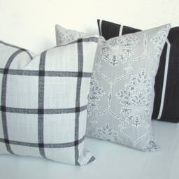 Gray Buffalo Check Pillow Covers Grey Throw Pillows Plaid Charcoal French - thumbnail 4