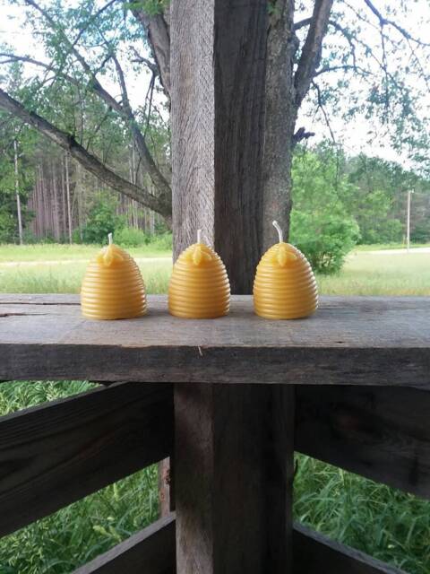 Michigan Beeswax Beehive Candle Set Rustic Farmhouse Decor - image 1