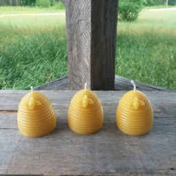 Michigan Beeswax Beehive Candle Set Rustic Farmhouse Decor - thumbnail 2