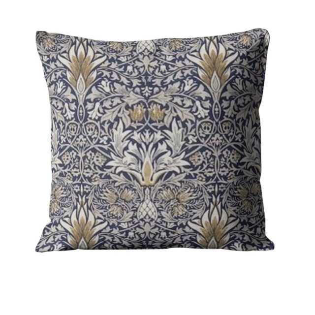 William Morris, Snakeshead Arts & Crafts, Navy Gold Cotton Velvet Cushion Cover, Throw Pillow Home Decor - image 1