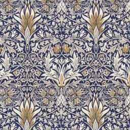 William Morris, Snakeshead Arts & Crafts, Navy Gold Cotton Velvet Cushion Cover, Throw Pillow Home Decor - thumbnail 2