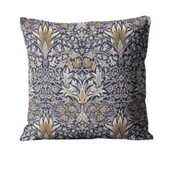 William Morris, Snakeshead Arts & Crafts, Navy Gold Cotton Velvet Cushion Cover, Throw Pillow Home Decor