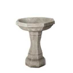 Classic Octagonal Stone Birdbath Vintage Garden Decor, UK Manufactured, Dgs Statues - thumbnail 3