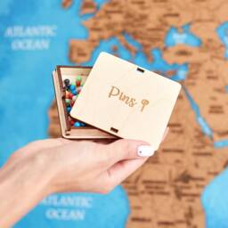 Wood World Map Wall Art, Push Pin Decor, Personalized Travel With Pins, Wooden Apartment Decor New House Gift - thumbnail 4