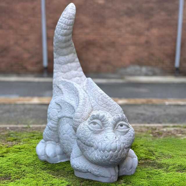 Concrete Baby Dragon Statue Cement Sculpture Stone Mythical Animal Ornament Figure Patio Garden Lovers Gift - image 1