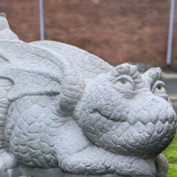 Playful Baby Dragon Statue Concrete Sculpture Stone Mythical Creature Ornament Cement Figurine Garden Lovers Gift - thumbnail 3