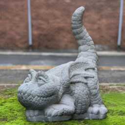 Concrete Baby Dragon Statue Cement Sculpture Stone Mythical Animal Ornament Figure Patio Garden Lovers Gift - thumbnail 3