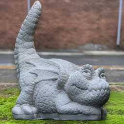 Playful Baby Dragon Statue Concrete Sculpture Stone Mythical Creature Ornament Cement Figurine Garden Lovers Gift - thumbnail 4