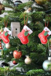 Holiday Mini Stockings Personalized, Personalized Gift Family Ornaments, Stuffer For Traditional Christmas Stocking Idea, Colleague Present - thumbnail 1