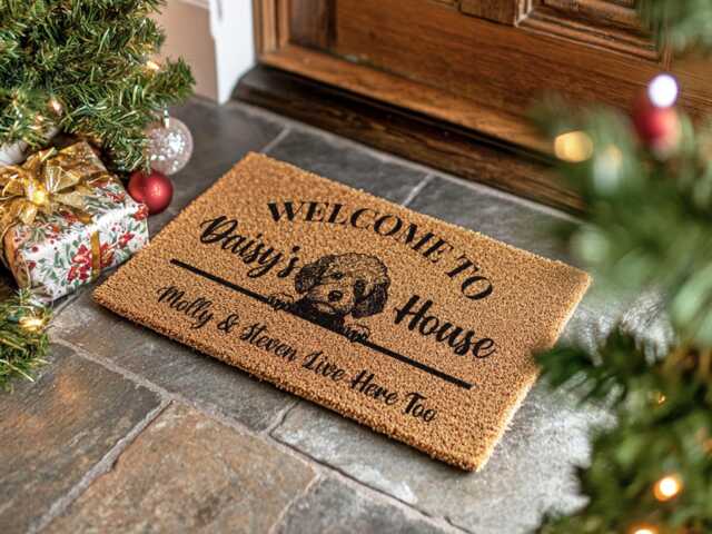 Pet Lovers Personalized Doormat - Custom Name Welcome Mat - image 1