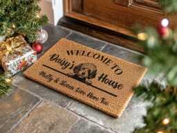 Pet Lovers Personalized Doormat - Custom Name Welcome Mat - thumbnail 1