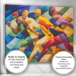 Abstract Flowing Marathon Runners Contemporary Colourful Art Canvas Wall Print Decor Picture Ready To Hang - thumbnail 3