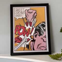 Roy Lichtenstein Pow Sweet Dreams Baby Print Framed Black - thumbnail 3