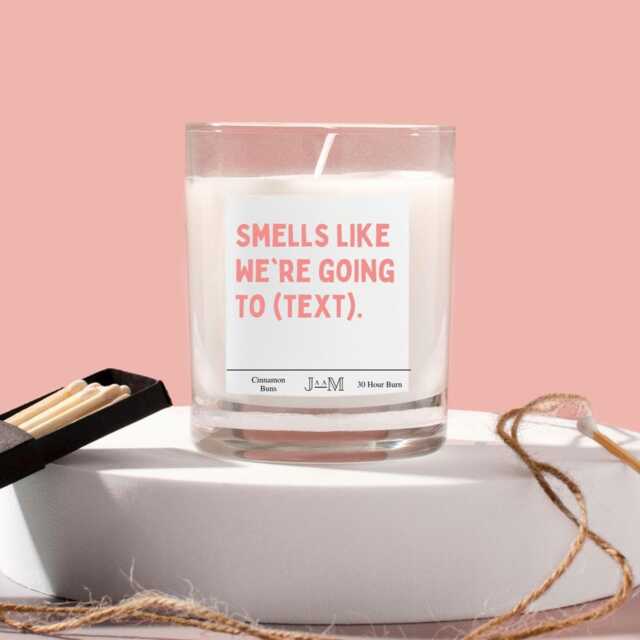 Personalised Holiday Candle. Your Words Here. Custom Destination Goft. Customised Add Your Text. Holiday Gift Announcement - image 1