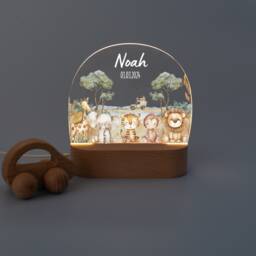 Safari Night Light, Children's Room, Baby Gift Birth, Tractor, Light Boy, Children, Led Nursing - thumbnail 1