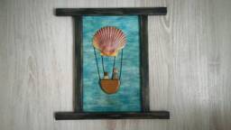 Picture Of Stones, Stones & Shell, Decorative Painting Wall Decoration, Stone Art, Hot Air Balloon, Adventure Picture, Home Decor - thumbnail 1