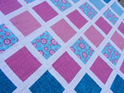Modern Patchwork Cot Quilt Hot Pink & Turquoise Children's Bedding