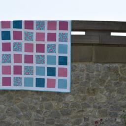 Modern Patchwork Cot Quilt Hot Pink & Turquoise Children's Bedding - thumbnail 3