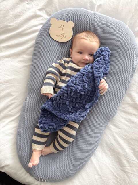 Baby Comforter - Large Chenille Lovey Blanket Handmade Security Soft Comfort Shower Gift UK - image 1