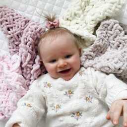 Baby Comforter - Large Chenille Lovey Blanket Handmade Security Soft Comfort Shower Gift UK - thumbnail 4