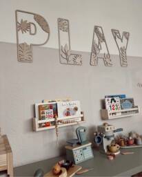Children's Room Decoration - Wall Quotes Play Wording Nursery Decor Boho- Scandi Playroom Accessories Wooden - thumbnail 1