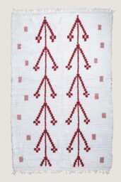 Cotton Boucherouite Rug - Handmade Moroccan Colorful For Bedroom Nursery Bohemian Scandinavian Decor