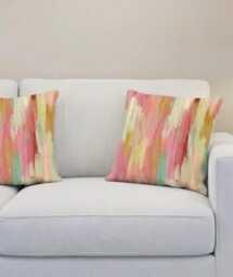 Handmade By Order Pink Blue Gold Foil Effect Abstract Paint Art Velvet Cushion Covers All Shapes Sizes Available - thumbnail 2