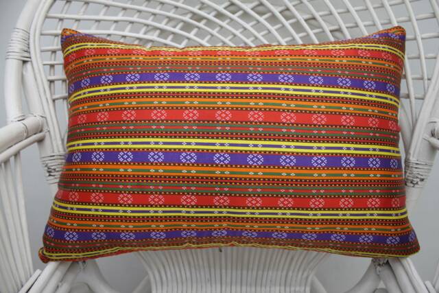 Kilim Pillows, Designer Turkish Pillow, 16x24 Dorm Throw Pillow Cover, Striped Cushion Case, Bohemian 4 - image 1