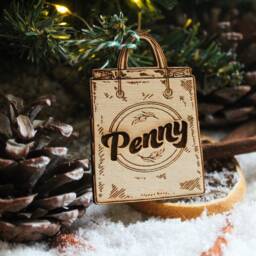 Personalised Shopping Christmas Ornament Shopaholic Wood Custom Bauble Laser Engraved Rustic Wooden Name Tree Decoration Irish - thumbnail 3
