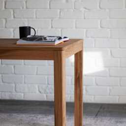 Solid Oak Dining Table - Farmhouse Kitchen Furniture, Natural Wood Room Piece - thumbnail 4