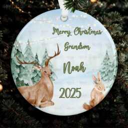 Personalised Kids Christmas Decoration - Grandson Santa Gift Custom Bauble For Boys Stocking Filler Eve Box