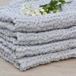 Linen Waffle Towel Set, Pure White, Natural For Bathroom, Sauna, Kitchen, Travel, Soft & Absorbent, Gentle To Skin - thumbnail 3