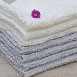 Linen Waffle Towel Set, Pure White, Natural For Bathroom, Sauna, Kitchen, Travel, Soft & Absorbent, Gentle To Skin - thumbnail 4