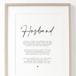 Husband Wife Girlfriend Partner Boyfriend Soulmate To The One I Love Poem A4 Unframed Print - Valentines Day Gift, Gift For Him Her - thumbnail 1