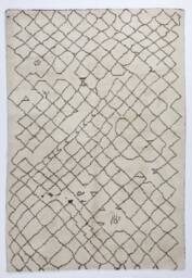 Handmade Beni Ourain Rug Moroccan Berber Wool Rug With Brown Diamond Pattern - thumbnail 1