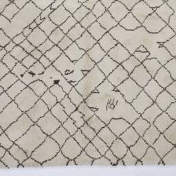 Handmade Beni Ourain Rug Moroccan Berber Wool Rug With Brown Diamond Pattern - thumbnail 2