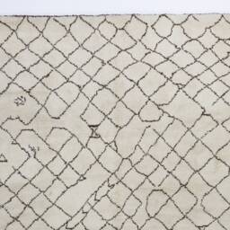 Handmade Beni Ourain Rug Moroccan Berber Wool Rug With Brown Diamond Pattern - thumbnail 3