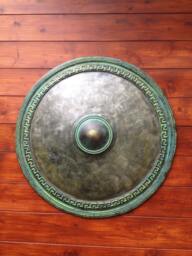 Replica Greek Shield Bronze Metal Sculpture, Ancient Warrior Armor - thumbnail 1