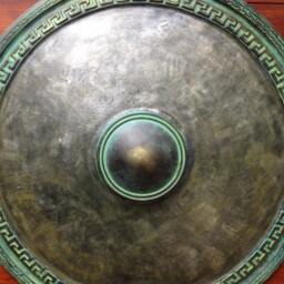 Replica Greek Shield Bronze Metal Sculpture, Ancient Warrior Armor - thumbnail 2