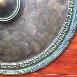 Replica Greek Shield Bronze Metal Sculpture, Ancient Warrior Armor - thumbnail 3
