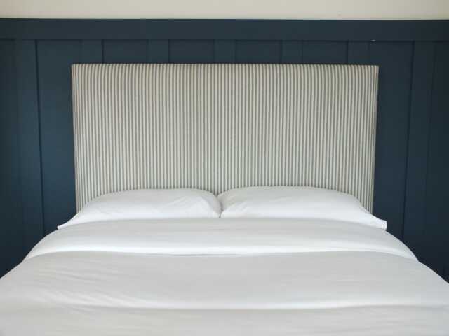 Blue Stripe Fabric Upholstered Headboard - Single Double King Size Super - image 1